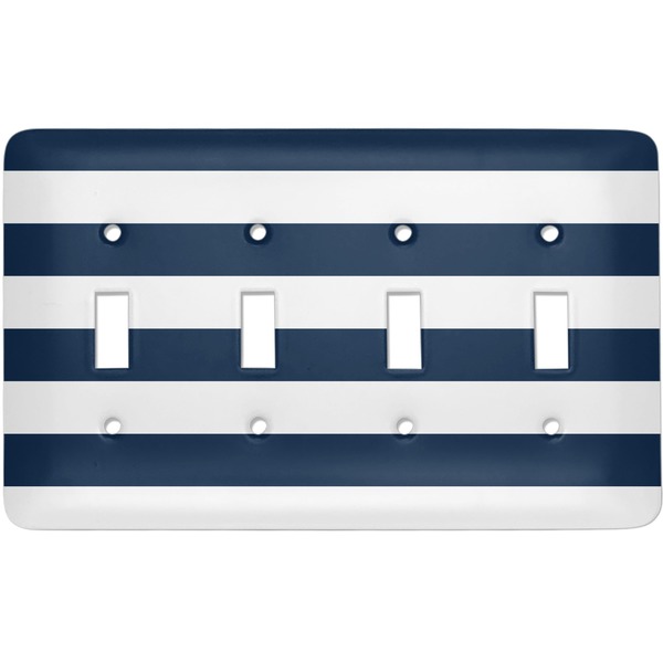 Custom Horizontal Stripe Light Switch Cover (4 Toggle Plate)