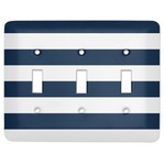 Horizontal Stripe Light Switch Cover (3 Toggle Plate)