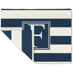 Horizontal Stripe Double-Sided Linen Placemat - Single w/ Initial