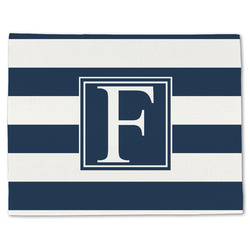 Horizontal Stripe Single-Sided Linen Placemat - Single w/ Initial