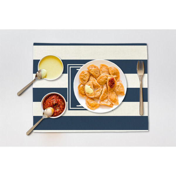 Horizontal Stripe Linen Placemat - Lifestyle (single)