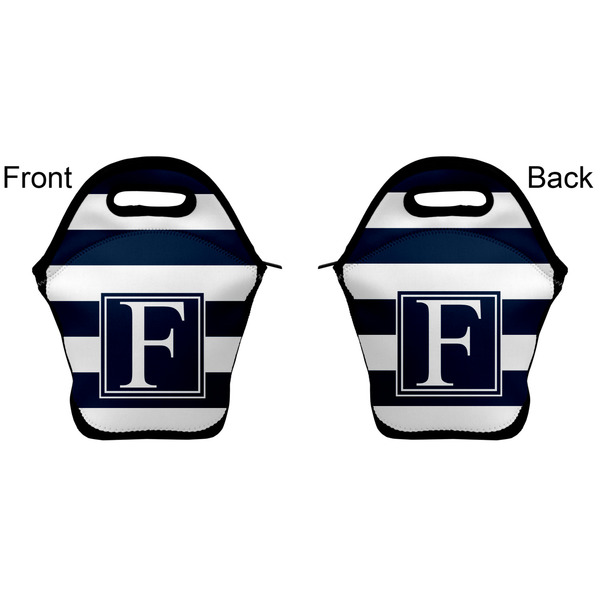 Horizontal Stripe Lunch Bag - Front and Back