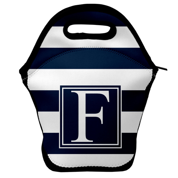 Custom Horizontal Stripe Lunch Bag w/ Initial