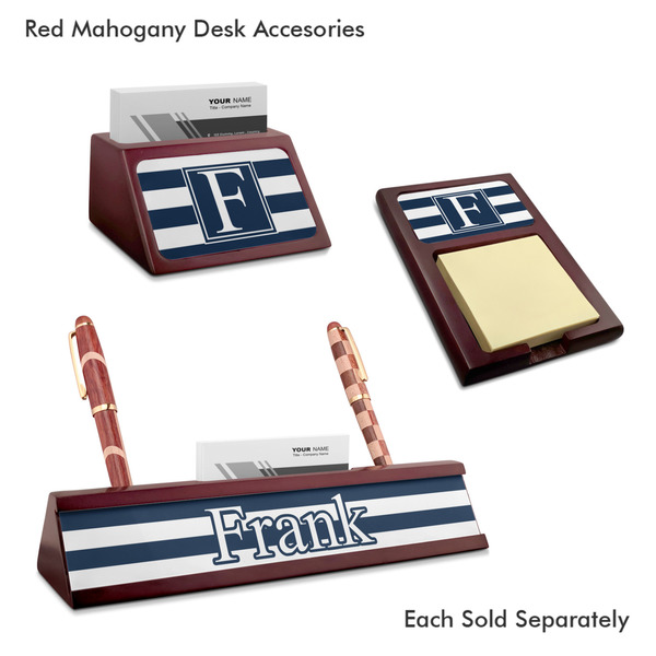 Horizontal Stripe Mahogany Desk Accessories
