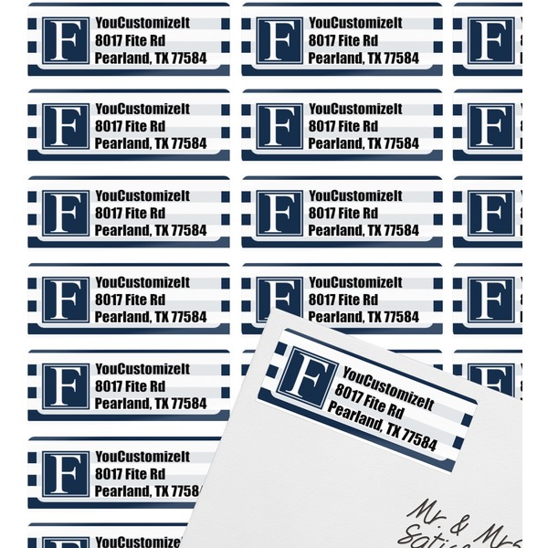 Horizontal Stripe Mailing Label on Envelope - Multiple Labels