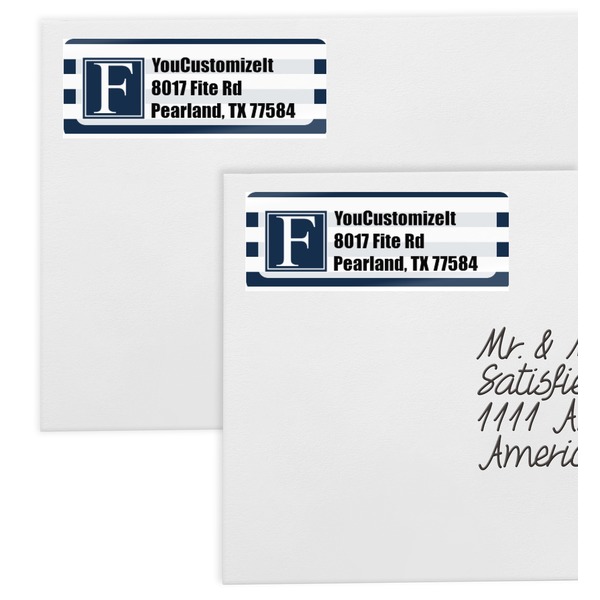 Horizontal Stripe Mailing Labels - Double Stack Close Up