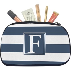 Horizontal Stripe Makeup / Cosmetic Bag - Medium (Personalized)