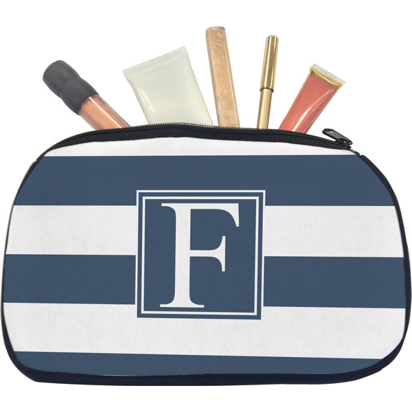 Custom Horizontal Stripe Makeup / Cosmetic Bag - Medium (Personalized)