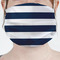 Horizontal Stripe Mask - Pleated (new) Front View on Girl