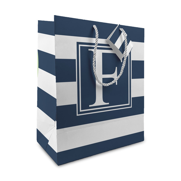 Custom Horizontal Stripe Medium Gift Bag (Personalized)