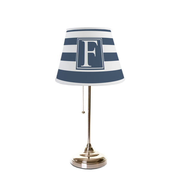 Horizontal Stripe Poly Film Empire Lampshade - On Stand