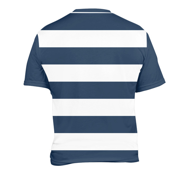 Horizontal Stripe Men's Crew Neck T Shirt Medium - Back