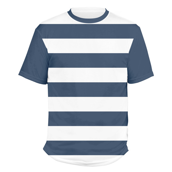 Custom Horizontal Stripe Men's Crew T-Shirt - Large