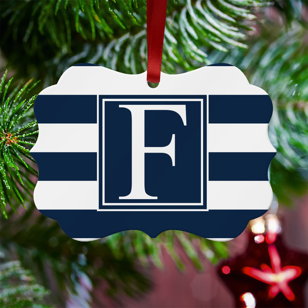 Horizontal Stripe Metal Benilux Ornament - Lifestyle