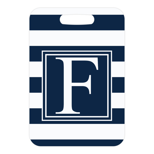 Horizontal Stripe Metal Luggage Tag - Front Without Strap