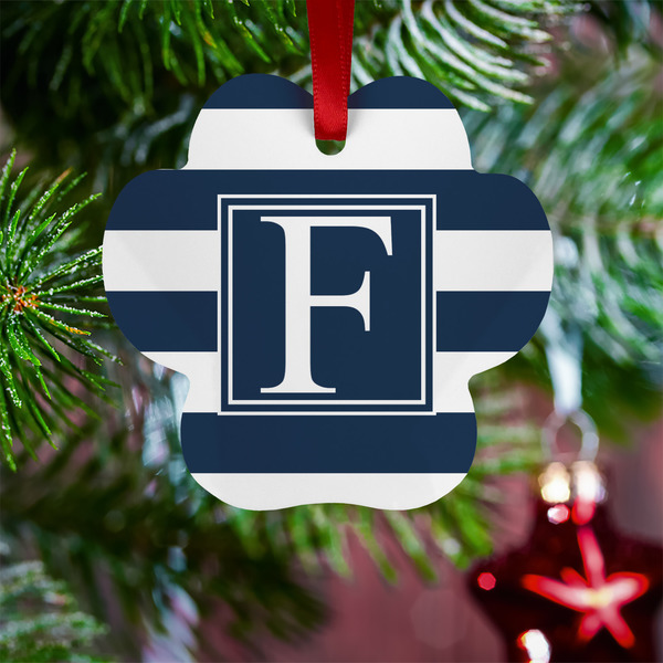 Horizontal Stripe Metal Paw Ornament - Lifestyle