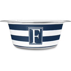 Horizontal Stripe Stainless Steel Dog Bowl - Large (Personalized)