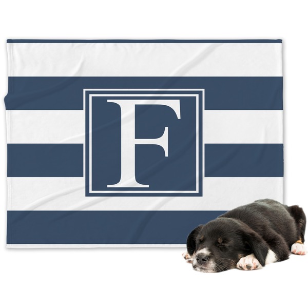 Custom Horizontal Stripe Dog Blanket - Large (Personalized)