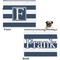 Horizontal Stripe Microfleece Dog Blanket - Large- Front & Back