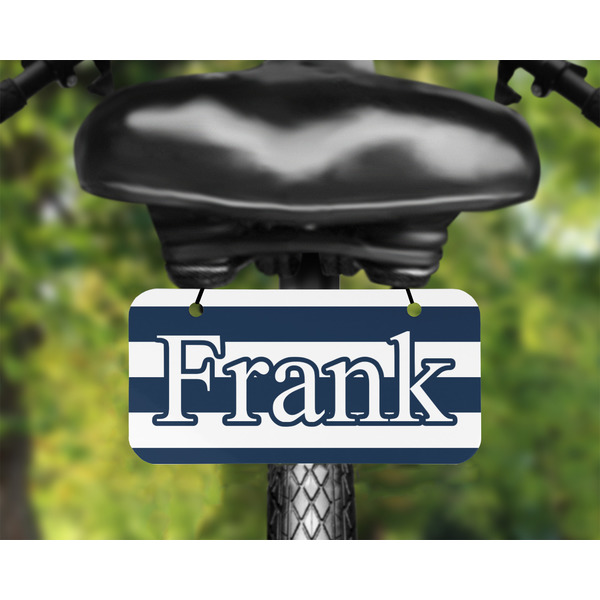 Horizontal Stripe Mini License Plate on Bicycle - LIFESTYLE Two holes