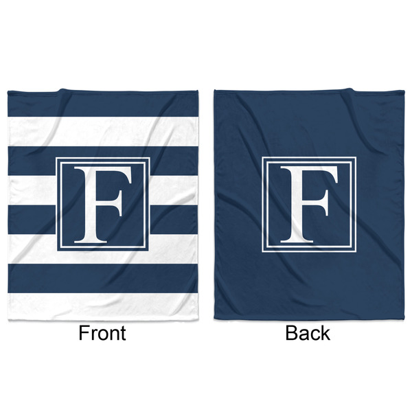 Horizontal Stripe Minky Blanket - 50"x60" - Double Sided - Front & Back