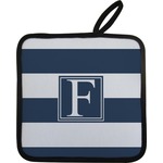 Horizontal Stripe Pot Holder w/ Initial