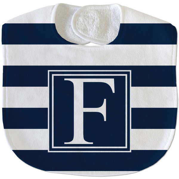 Horizontal Stripe New Baby Bib - Closed and Folded