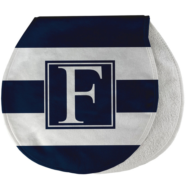 Custom Horizontal Stripe Burp Pad - Velour w/ Initial