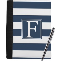 Horizontal Stripe Notebook Padfolio - Large w/ Initial
