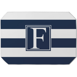 Horizontal Stripe Dining Table Mat - Octagon (Single-Sided) w/ Initial