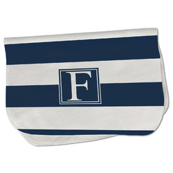 Horizontal Stripe Burp Cloth - Fleece w/ Initial