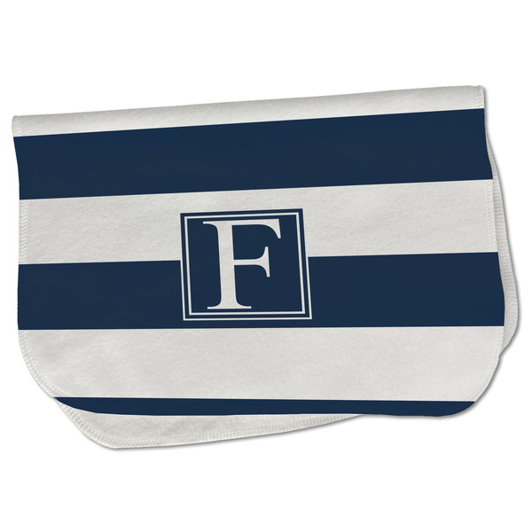 Custom Horizontal Stripe Burp Cloth - Fleece w/ Initial
