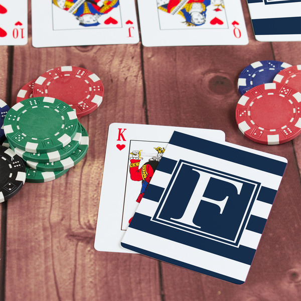 Horizontal Stripe On Table with Poker Chips