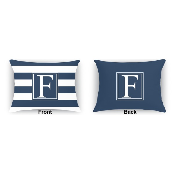 Horizontal Stripe  Outdoor Rectangular Throw Pillow (Front and Back)