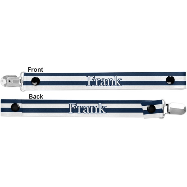 Horizontal Stripe Pacifier Clip - Front and Back