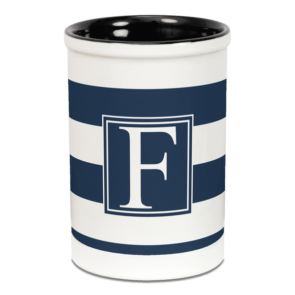 Horizontal Stripe Pencil Holder - Black