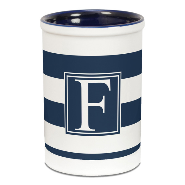 Horizontal Stripe Pencil Holder - Blue