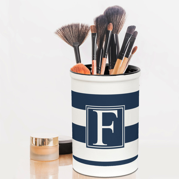Horizontal Stripe Pencil Holder - LIFESTYLE makeup