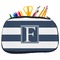 Horizontal Stripe Neoprene Pencil Case - Medium w/ Initial