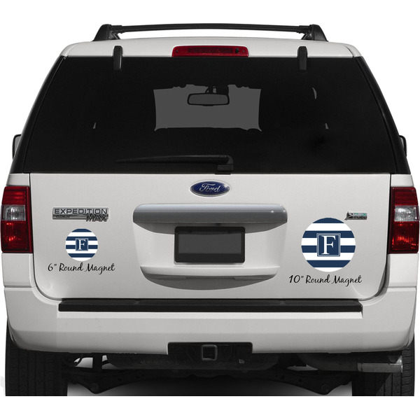 Horizontal Stripe Personalized Car Magnets on Ford Explorer