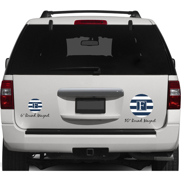 Horizontal Stripe Personalized Car Magnets on Ford Explorer