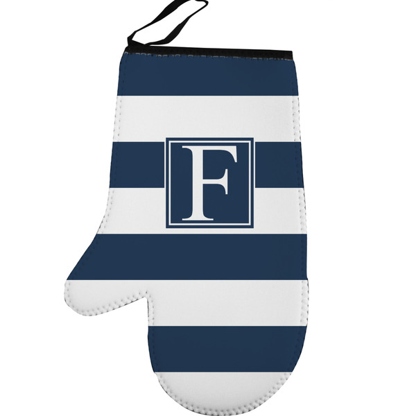 Horizontal Stripe Personalized Oven Mitt - Left