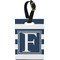 Horizontal Stripe Plastic Luggage Tag - Rectangular w/ Initial