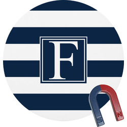 Horizontal Stripe Round Fridge Magnet (Personalized)
