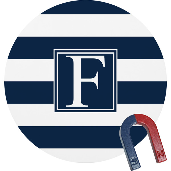 Custom Horizontal Stripe Round Fridge Magnet (Personalized)