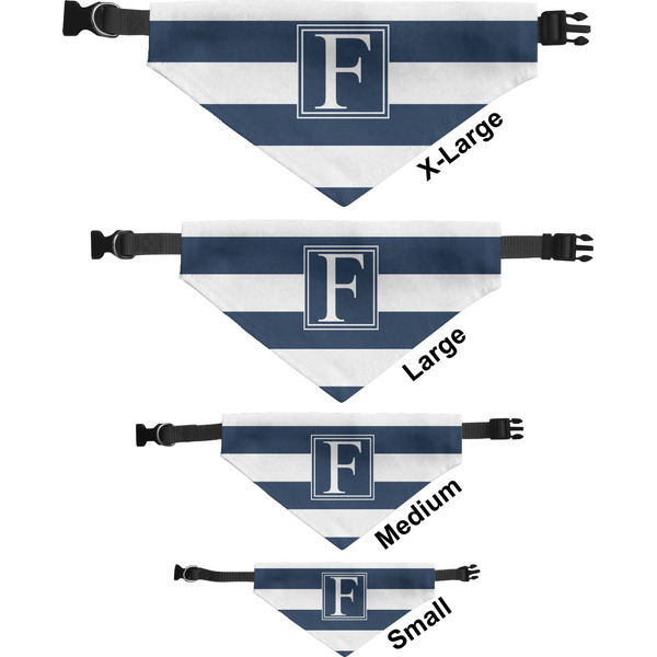 Horizontal Stripe Pet Bandana Sizes