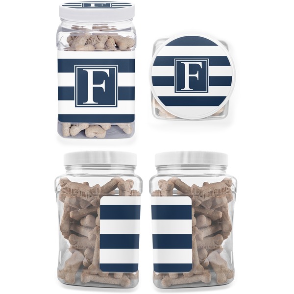 Horizontal Stripe Pet Treat Jar - Multiple Angles