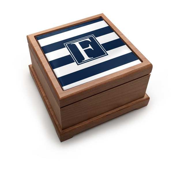 Custom Horizontal Stripe Pet Urn w/ Initial