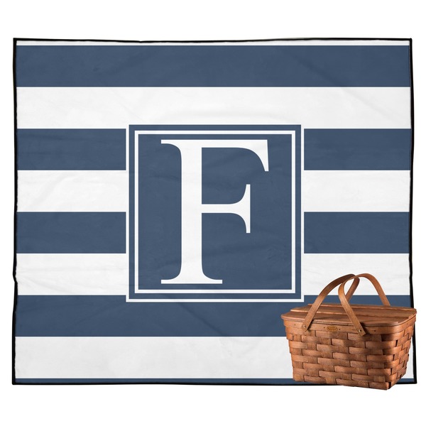 Custom Horizontal Stripe Outdoor Picnic Blanket (Personalized)