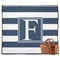 Horizontal Stripe Picnic Blanket - Flat - With Basket